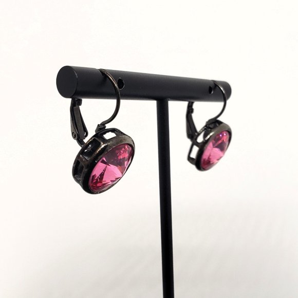 Rose Pink Drop Dangle Earrings - Picture 4 of 6